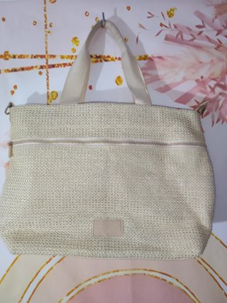 Bolso de mano beige