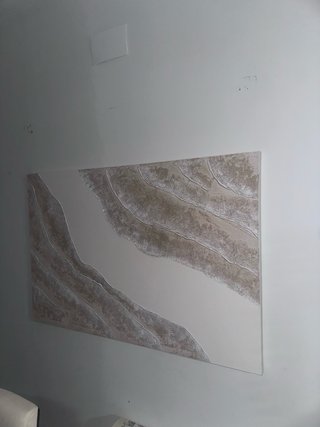 Cuadro Decorativo Abstracto Beige y Blanco