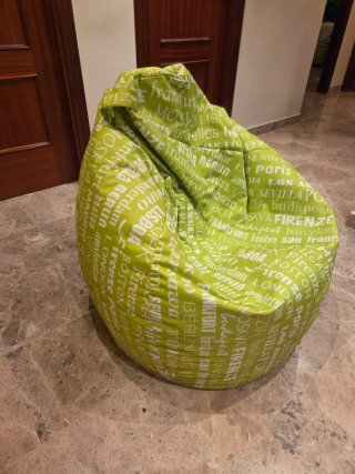 Sillón Puff Verde Estampado