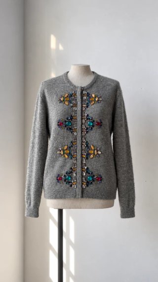 Chaqueta de punto Bimba y Lola gris con piedras