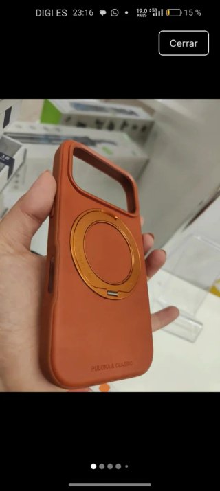 Funda iPhone 17/18 Pro Efecto Piel Magsafe soporte