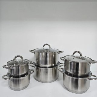 Batería de Cocina 12 Piezas Acero Inoxidable