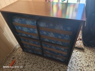 Cama Plegable con Mueble de Madera