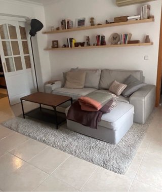 Alfombra Gris de Pelo Largo