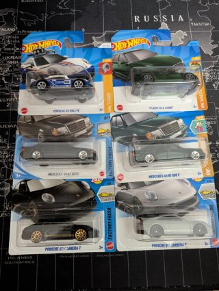 6 Hot Wheels Porsche Mercedes Audi