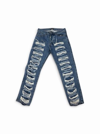 Jeans blu con strappi