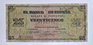 25 Pesetas 1938 Serie B974