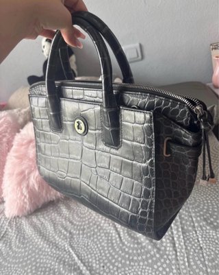 Bolso TOUS Negro Efecto Cocodrilo