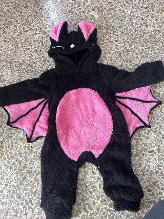 Disfraz de Murciélago Negro y Rosa 12-18 meses