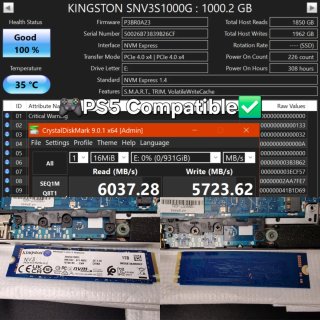100% 1tb nvme gen4 m.2 ps5 rdy