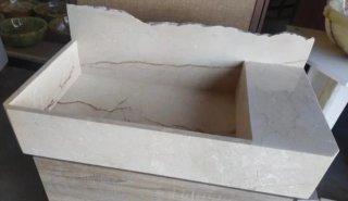 Lavabo de Mármol crema marfil