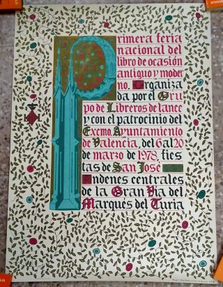 Cartel Original 1ª Feria del Libro Valencia 1978