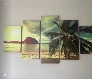 Cuadro 5 piezas paisaje tropical