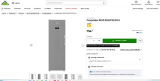 Congelador Vertical Beko B5RMFNE314X (NUEVO)