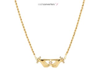 cadena oro 18k con piedra con circonita 23cm