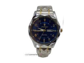 reloj pulsera caballero poedagar poedagar caballero esfera azul bicolor plata/dorado