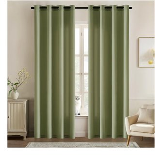Cortinas Translúcidas MIULEE 140x145 cm Verde (2)