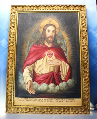 Óleo sobre lienzo Sagrado Corazón de Jesús.