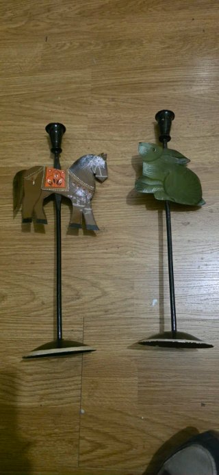 Set de 2 candelabros de Metal