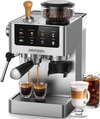 AIRMSEN Cafetera Espresso 1350W 20Bar Molinillo