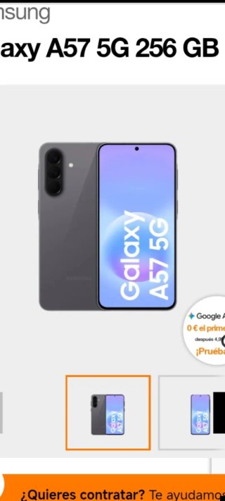 Samsung Galaxy A57 5G 256GB Gris