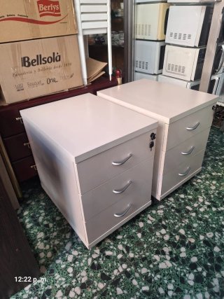 2 Cajoneras de Oficina con Ruedas y Llave 2×70e