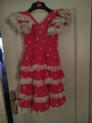 Vestido de Gitana rosa con Lunares