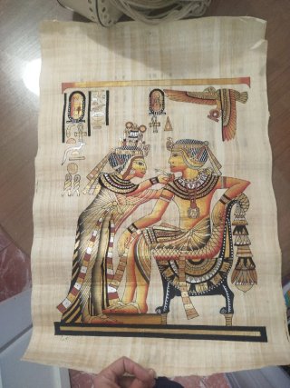 Papiro Egipcio con Escena Tradicional
