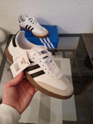 Zapatillas adidas samba blancas y negras talla 38