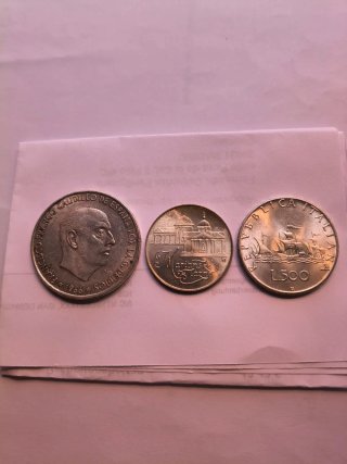 Lote de 3 monedas de plata