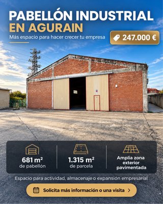 Pabellón industrial de 681 m² con parcela de 1.315