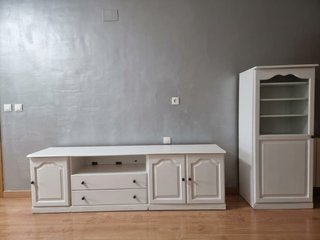 Mueble de Salón de Pino Macizo Blanco