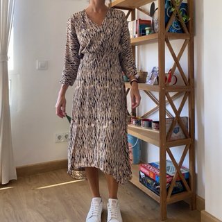Vestido midi estampado Mango