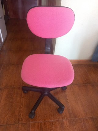 Silla de escritorio rosa, altura ajustable