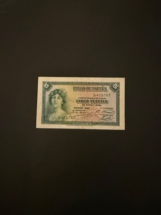 Billete 5 Pesetas 1925 sin serie