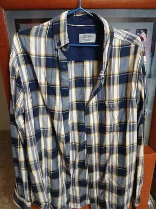 Camisa Manga Larga Pull&Bear Cuadros Talla XL