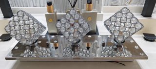 Aplique de pared con tres focos de cristal