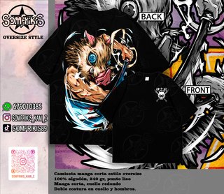 Camiseta Oversize kimetsu no yaiba inosuke