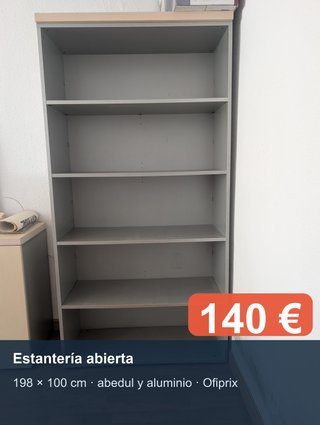 Estantería de Oficina abierta Ofiprix 198x100cm