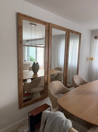 Set de 3 Espejos de Pared con Marco de Madera