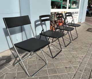 Set de 4 Sillas Plegables Negras