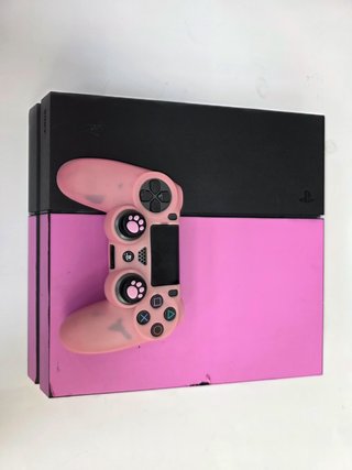 Consola PS4 Fat 500Gb Negra Vinilo Rosa