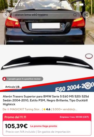 Alerón Trasero para BMW Serie 5 E60