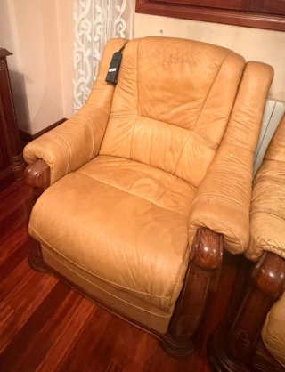 Conjunto de Sofás de Piel