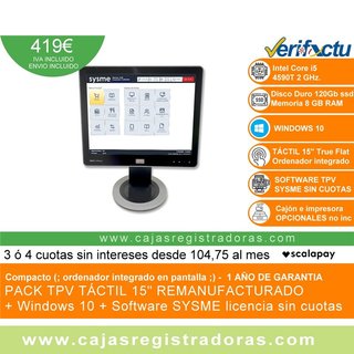 TPV Táctil 15 Core i5 8GB/120GB SSD