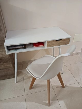 Escritorio Estilo Nórdico Blanco y Madera