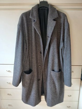 Versace V2 Cappotto Vintage Lana Uomo Grigio