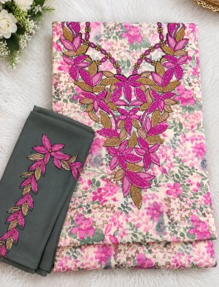Vestido makhwar con bordados florales