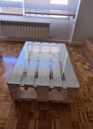 Mesa de Centro de Palets Blanca
