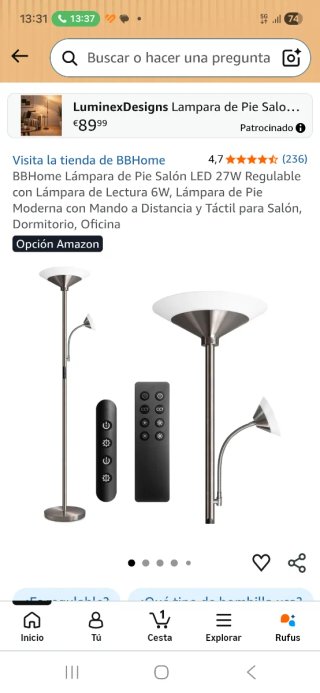 Lámpara de Pie LED BBHome
